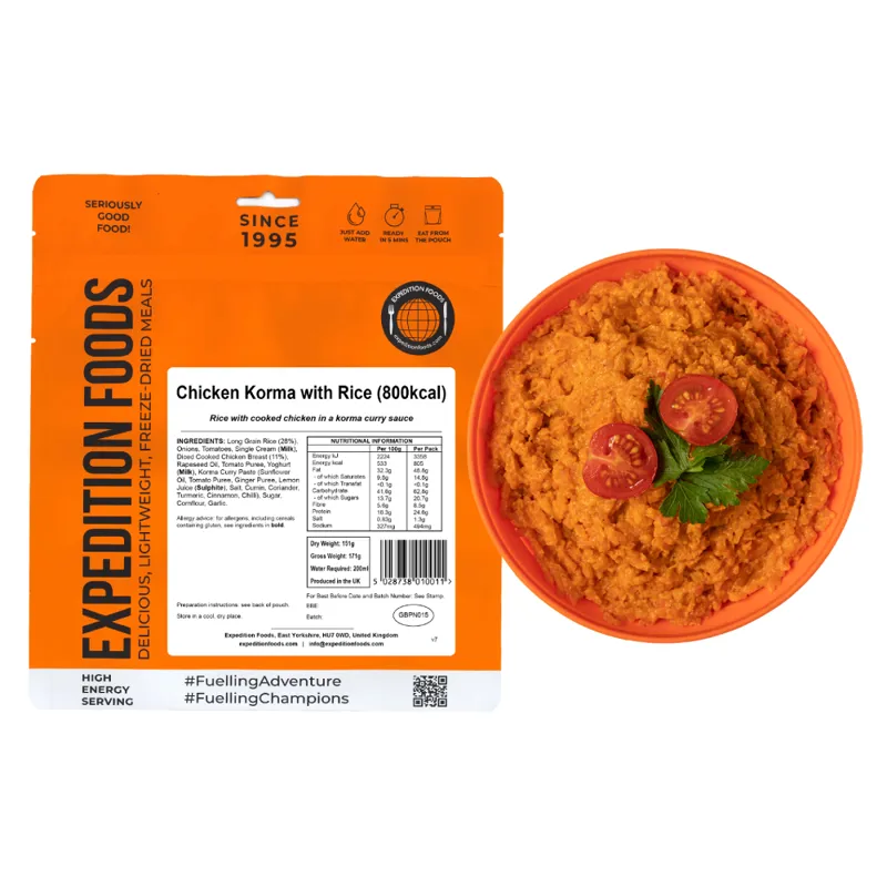Expedition Foods Chicken Korma with Rice - 800kcal-2
